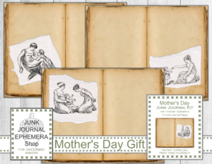 Mother’s Day Victorian Drawings Junk Journal Kit