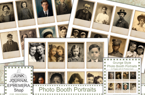 Photo Booth Portraits Vintage Ephemera