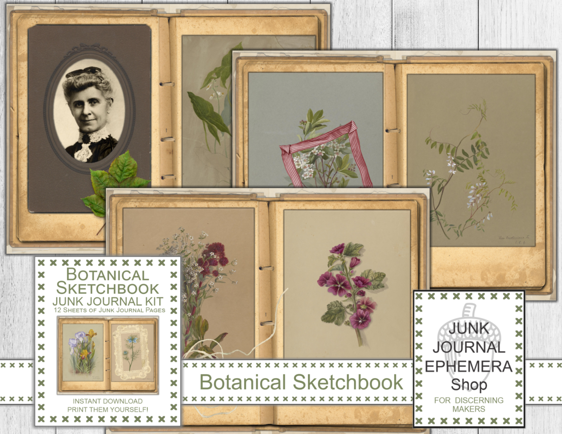 Botanical Sketchbook Junk Journal Kit