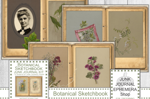 Botanical Sketchbook Junk Journal Kit