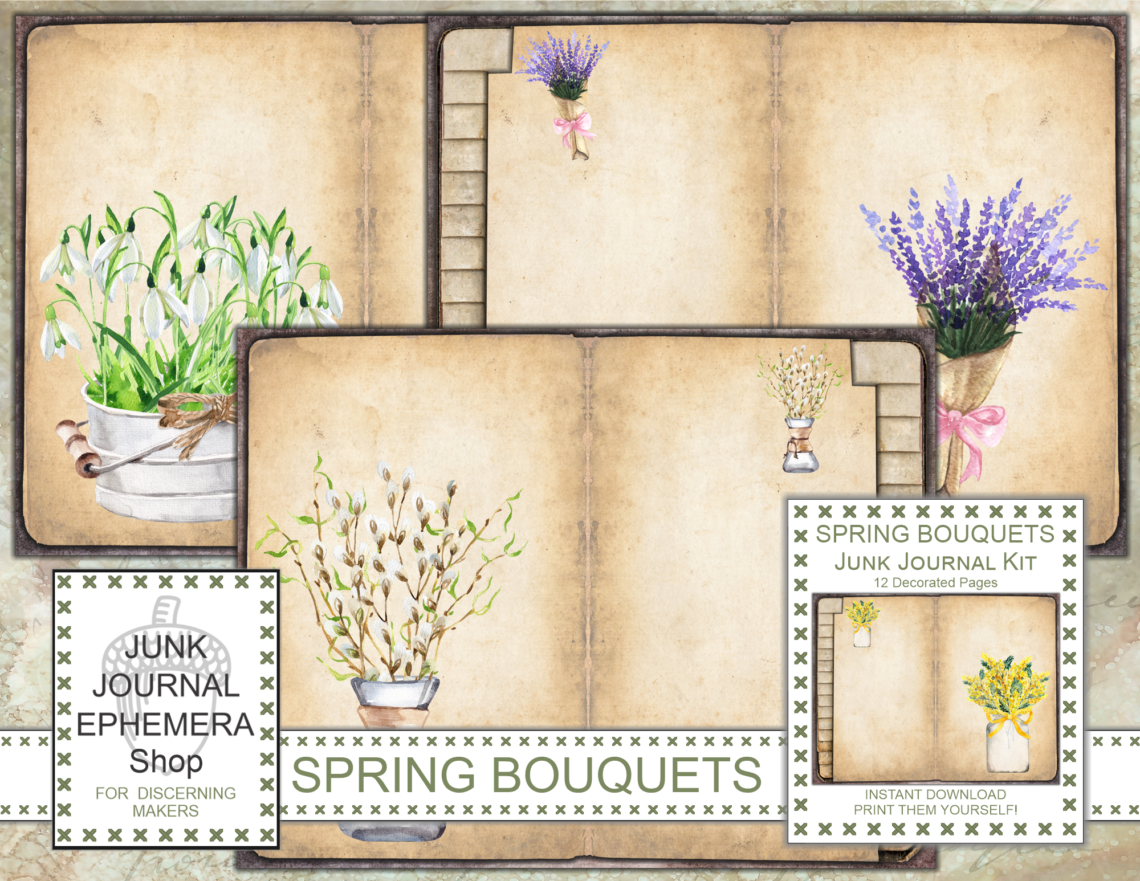 Spring Bouquets Junk Journal Kit