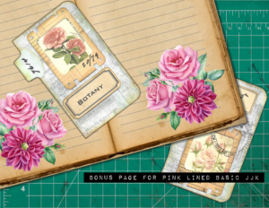 Pink Floral Lined Pages Basic Junk Journal Bonus Page