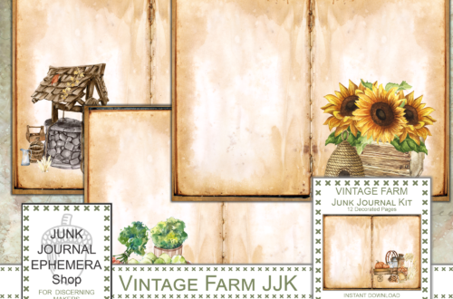 Vintage Farm Junk Journal Kit