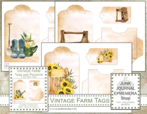 Vintage Farm Tags and Pockets