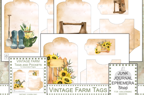 Vintage Farm Tags and Pockets