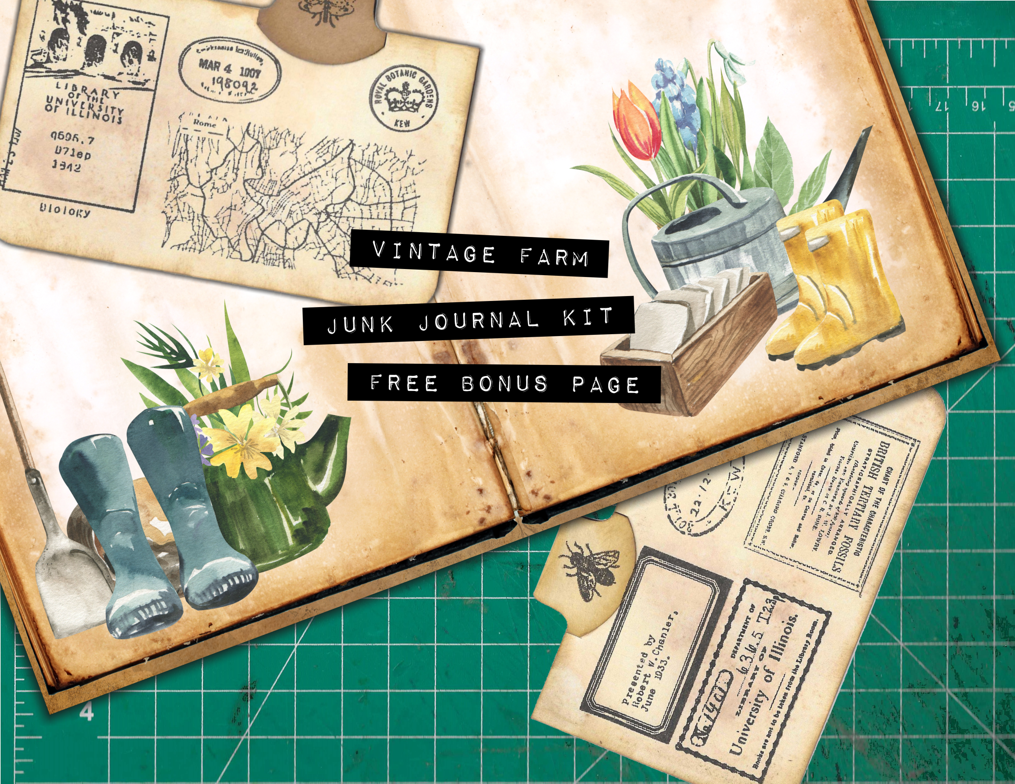 Vintage Farm Junk Journal Kit BONUS PAGE