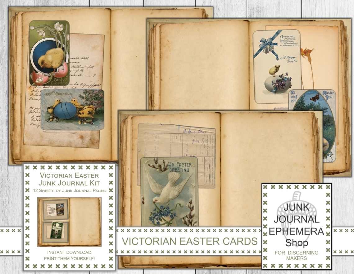 Victorian Easter Junk Journal Kit just added to my Etsy Shop