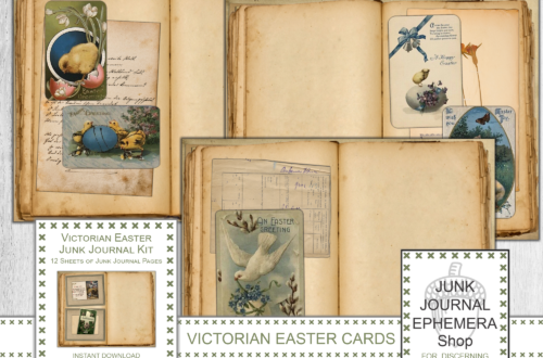 Victorian Easter Junk Journal Kit just added to my Etsy Shop