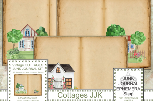 Vintage Cottages Junk Journal Kit