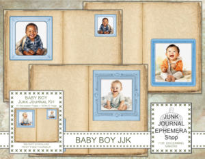 Baby Boy Junk Journal Kit just added to my Etsy Shop 