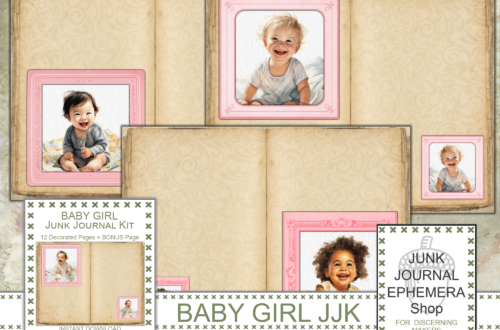 Baby Girl Junk Journal Kit