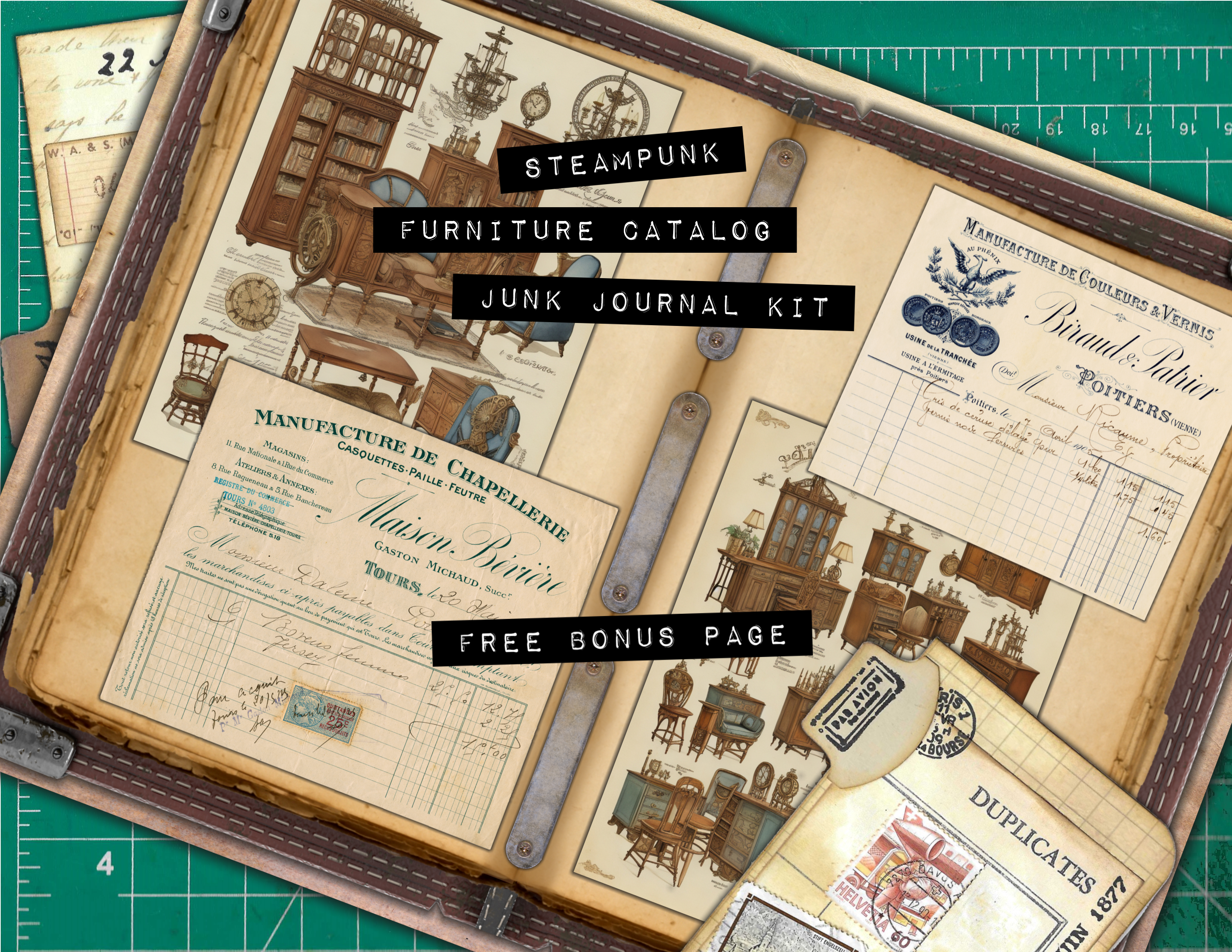 Bonus Design for Steampunk Furniture Junk Journal Kit