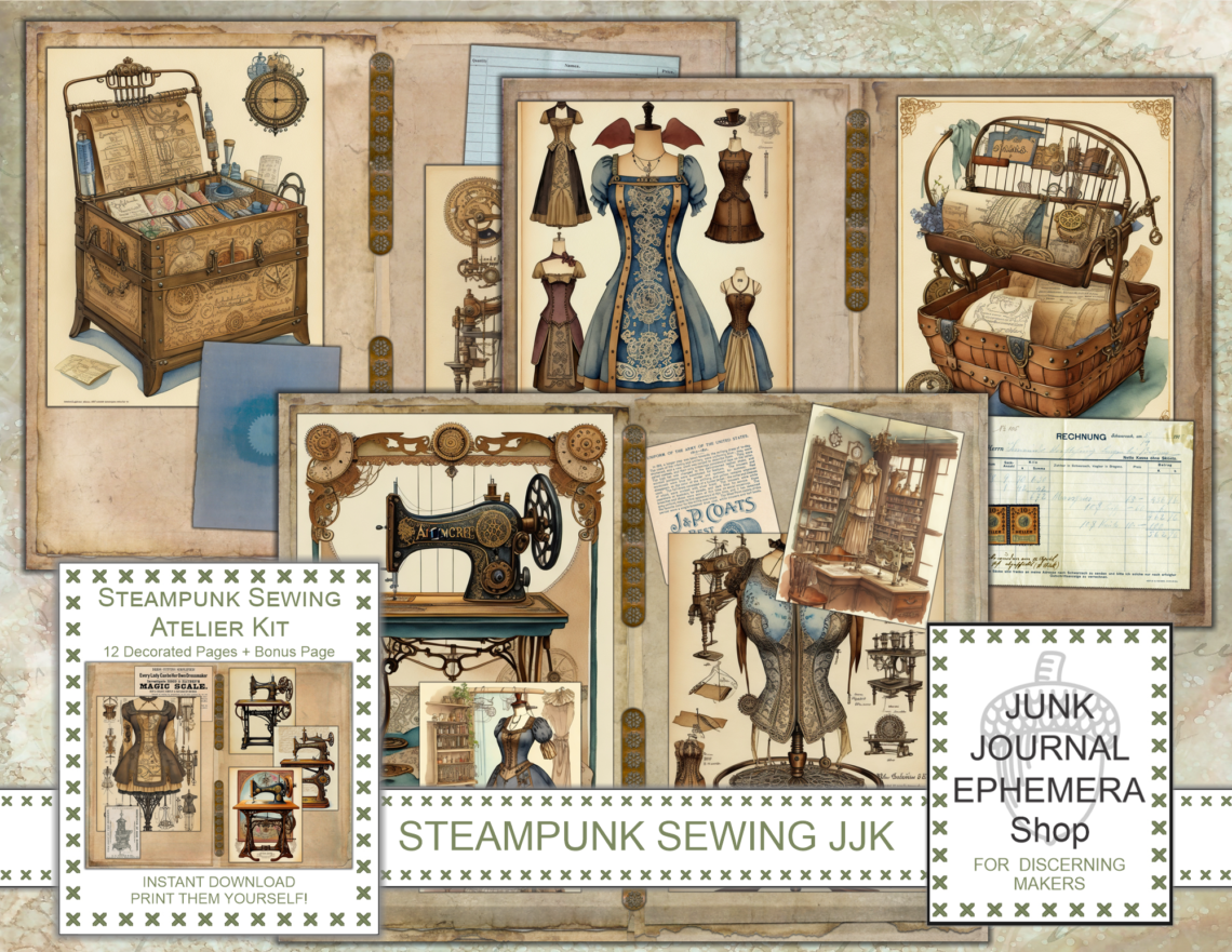 Steampunk Sewing Atelier Junk Journal Kit just added to my Etsy shop