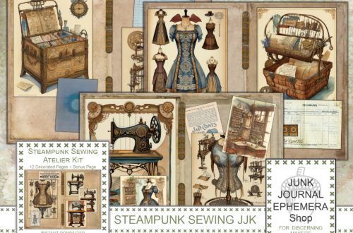 Steampunk Sewing Atelier Junk Journal Kit just added to my Etsy shop