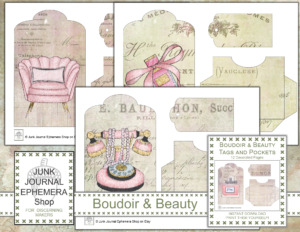 Boudoir and Beauty Tags and Pockets just added to my Etsy Shop 