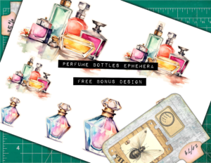 FREE Bonus Design for Watercolor Perfume Bottles Ephemera