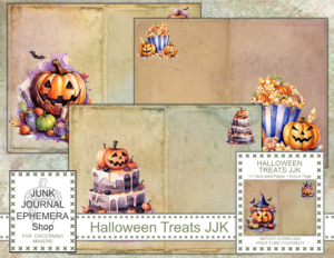 Halloween Treats Junk Journal Kit just added to my Etsy Shop 