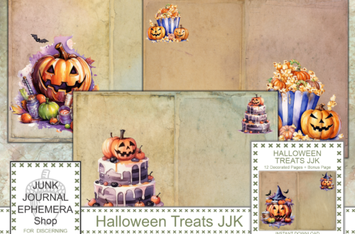 Halloween Treats Junk Journal Kit just added to my Etsy Shop