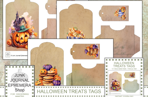 Halloween Treats Tags and Pockets just added to my Etsy Shop