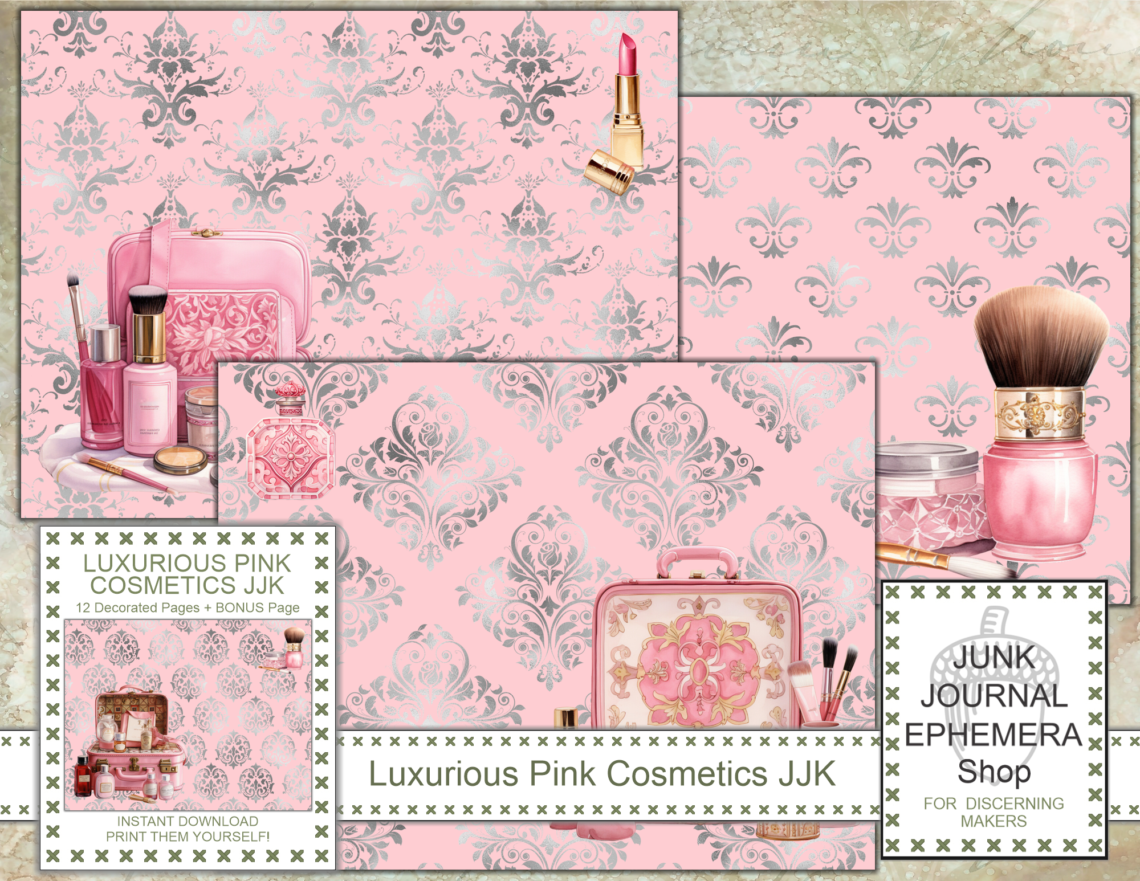 Luxurious Pink Cosmetics Junk Journal Kit just added to my Etsy Shop