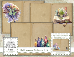 Halloween Potions Junk Journal Kit just added to my Etsy Shop