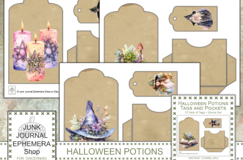 Halloween Potions Tags and Pockets