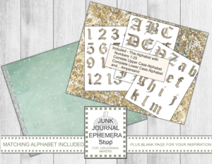 Alphabet for the Pink Christmas Advent Calendar Junk Journal Kit