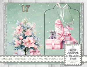 Pink Christmas Advent Calendar Junk Journal Kit - How to Use