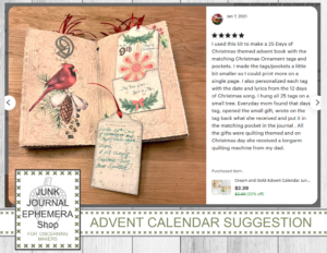 How to Use an Advent Calendar Junk Journal Kit