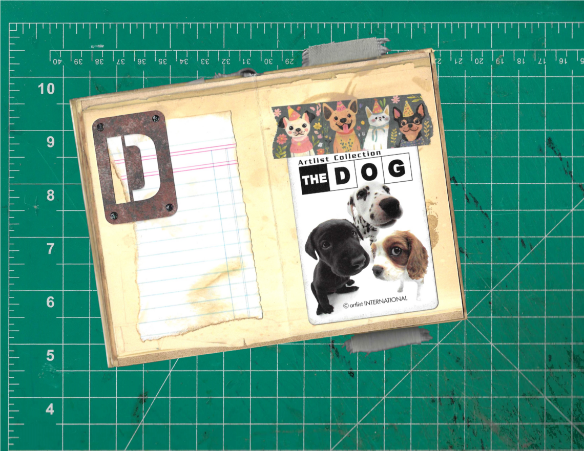 Dog themed Junk Journal page