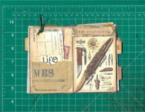 Steampunk Bottle Junk Journal Fifth Spread