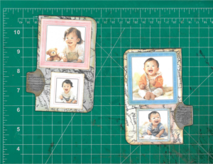 handmade junk journal ephemera 3x5 card baby theme front and back