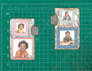 junk journal baby ephemera card with vintage map background